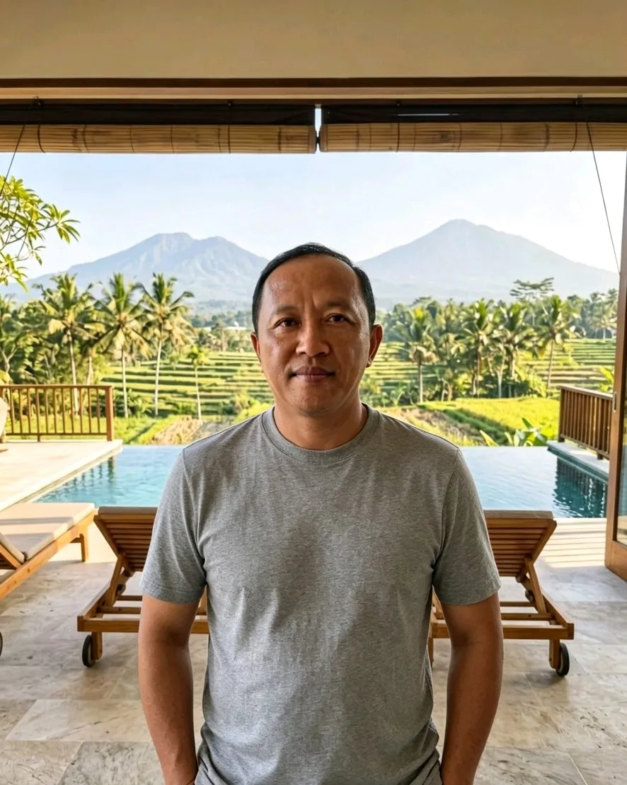 Gede, master craftsman of the Ubud Atelier workshop in Kerobokan, Bali