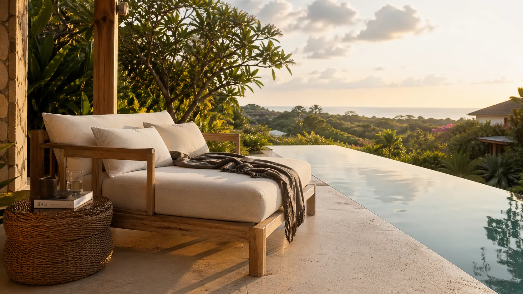 Private villa furniture by Ubud Atelier — bespoke teak and rattan pieces for designer-led projects